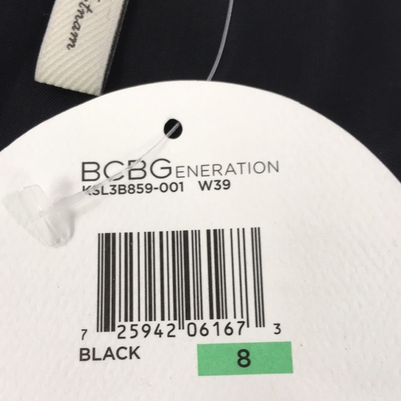 BCBG Generation Black Mini Skirt Embellished Sz 8 - Picture 4 of 8